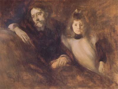 Eugene Carriere Alphonse Daudet and His Daughter (mk06) Germany oil painting art